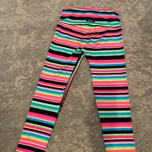 K-Deer Multi Color Striped Capri Leggings